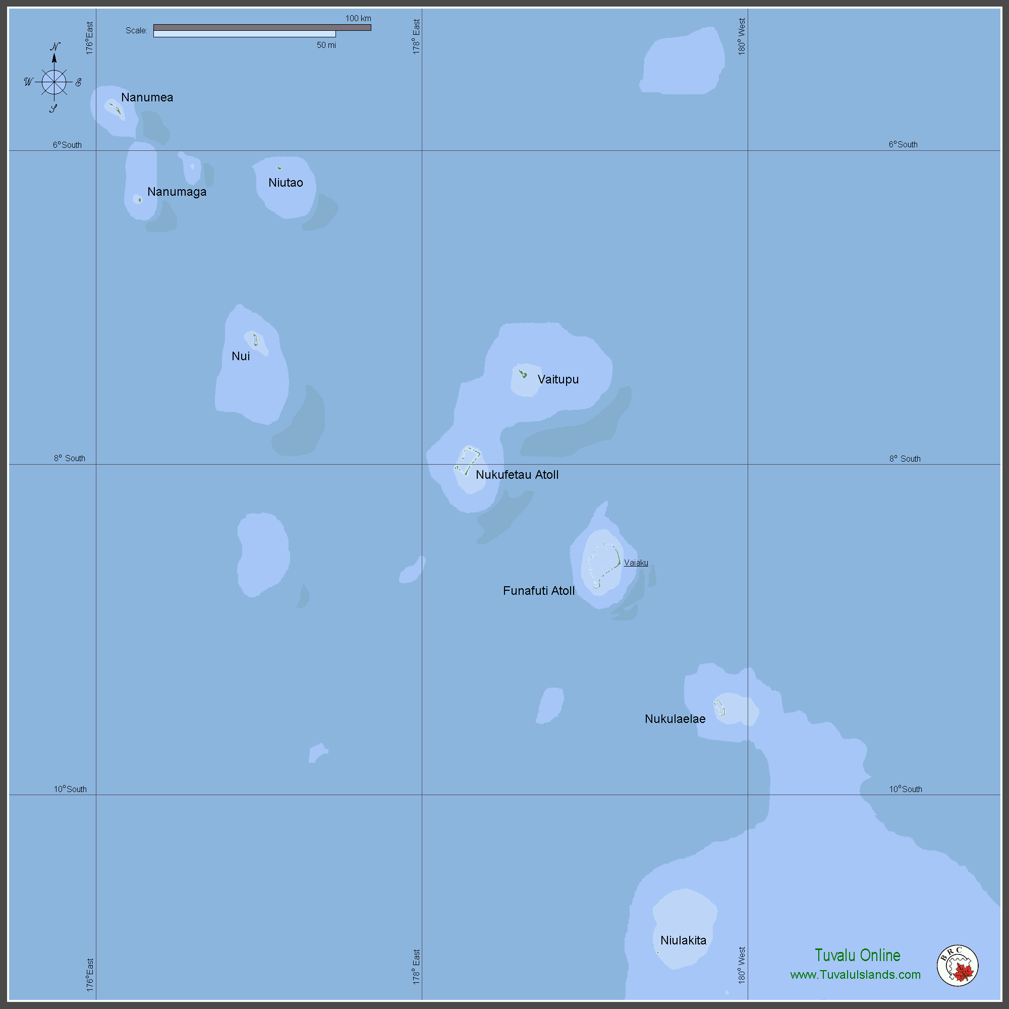 Tuvalu Map Pacific